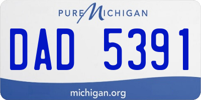 MI license plate DAD5391
