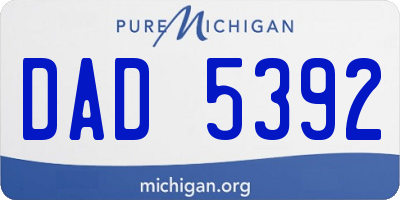 MI license plate DAD5392