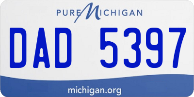 MI license plate DAD5397