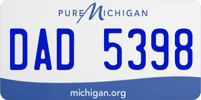 MI license plate DAD5398