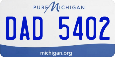 MI license plate DAD5402