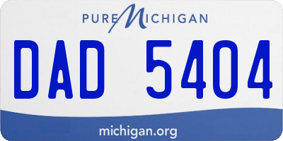 MI license plate DAD5404
