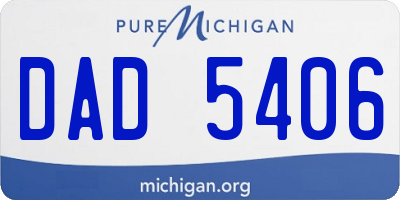 MI license plate DAD5406