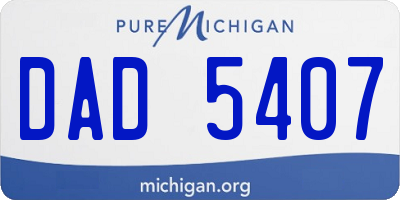 MI license plate DAD5407