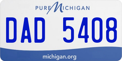MI license plate DAD5408