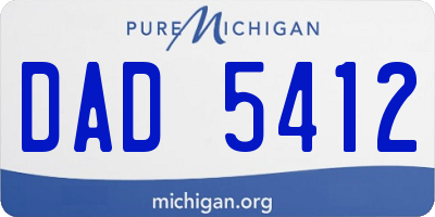 MI license plate DAD5412