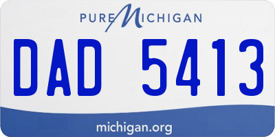 MI license plate DAD5413