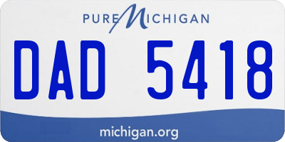 MI license plate DAD5418