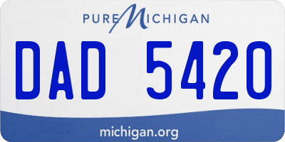 MI license plate DAD5420