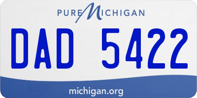 MI license plate DAD5422