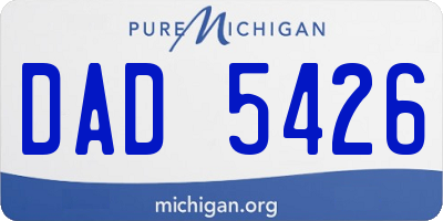 MI license plate DAD5426
