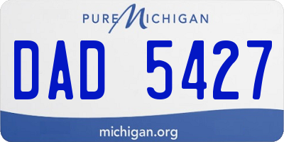 MI license plate DAD5427