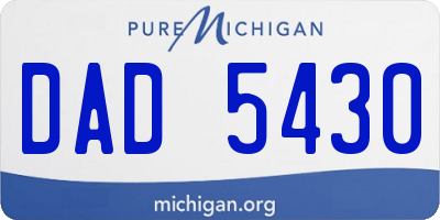 MI license plate DAD5430