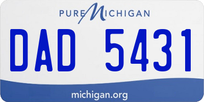 MI license plate DAD5431