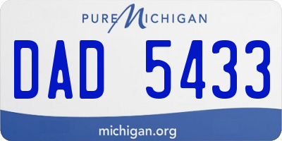MI license plate DAD5433