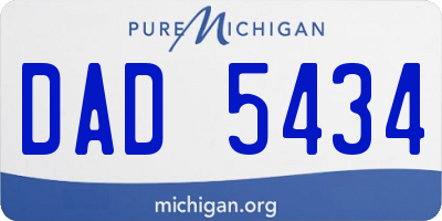 MI license plate DAD5434