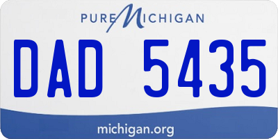 MI license plate DAD5435