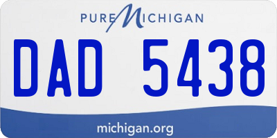 MI license plate DAD5438