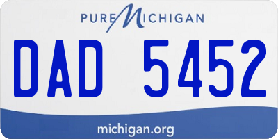 MI license plate DAD5452
