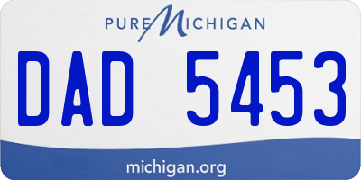 MI license plate DAD5453