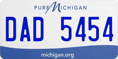 MI license plate DAD5454