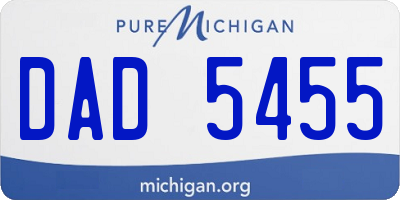 MI license plate DAD5455