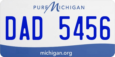 MI license plate DAD5456