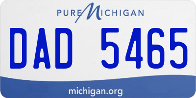 MI license plate DAD5465