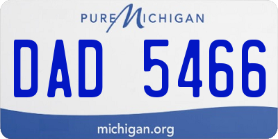 MI license plate DAD5466
