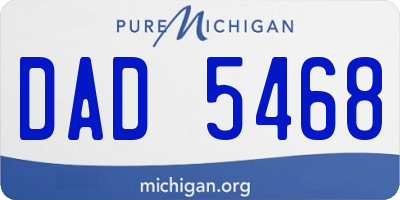 MI license plate DAD5468