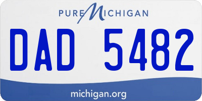 MI license plate DAD5482