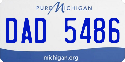 MI license plate DAD5486