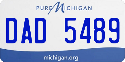 MI license plate DAD5489