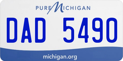 MI license plate DAD5490