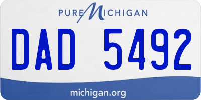 MI license plate DAD5492