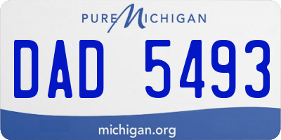 MI license plate DAD5493