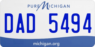 MI license plate DAD5494