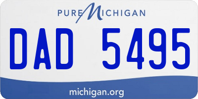 MI license plate DAD5495