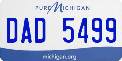 MI license plate DAD5499