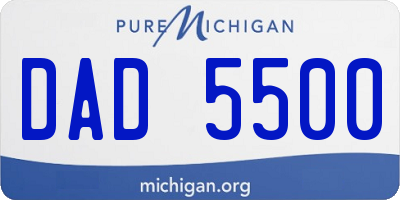 MI license plate DAD5500