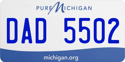 MI license plate DAD5502