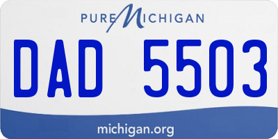 MI license plate DAD5503