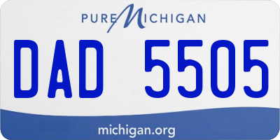 MI license plate DAD5505