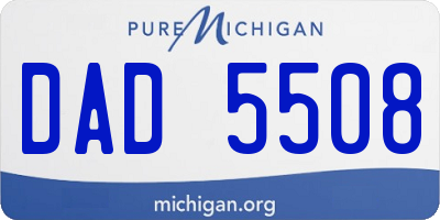 MI license plate DAD5508