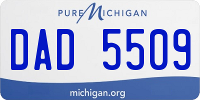 MI license plate DAD5509