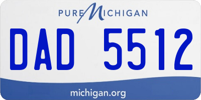 MI license plate DAD5512