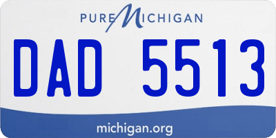 MI license plate DAD5513