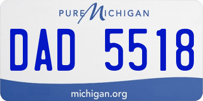 MI license plate DAD5518