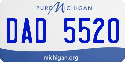 MI license plate DAD5520