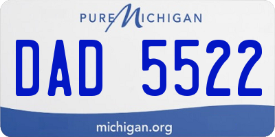 MI license plate DAD5522